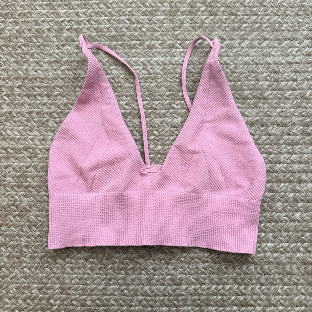 Full Tilt Light Pink Ribbed Bandeau